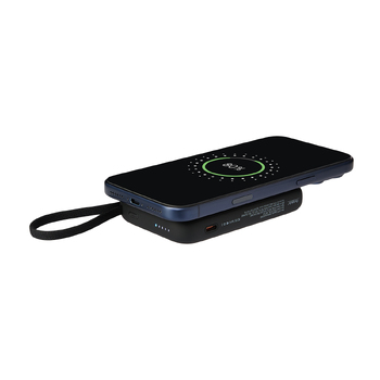 Внешний аккумулятор Комбо (Combo) 4-в-1 10000mAh с функцией беспроводной зарядки 15W, черный