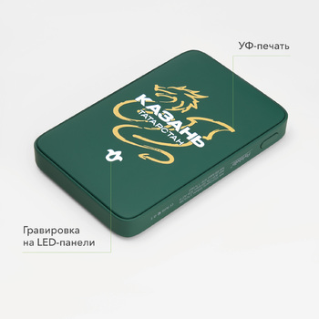 Внешний аккумулятор с подсветкой Анкор (Ancor) 5000 mAh, зеленый