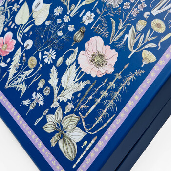 Подарочная коробка с ложементом для ежедневника и ручки, синяя