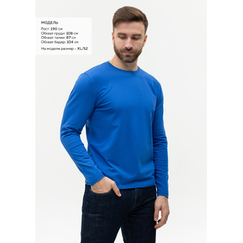 Лонгслив STAN хлопок/эластан 180, 35, Синий,  (16/1)  (52/XL)