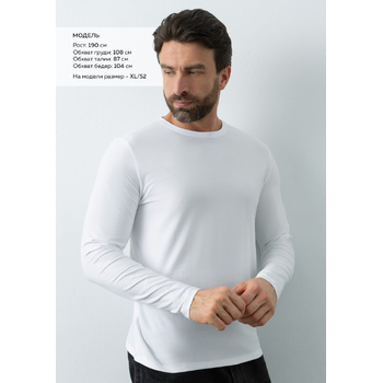 Лонгслив STAN хлопок/эластан 180, 35, Белый,  (10/1)  (52/XL)