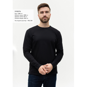 Лонгслив STAN хлопок/эластан 180, 35, Чёрный,  (20)  (52/XL)