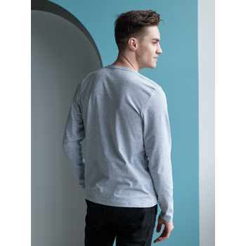 Лонгслив STAN хлопок/эластан 180, 35, Серый меланж,  (50/60)  (52/XL)