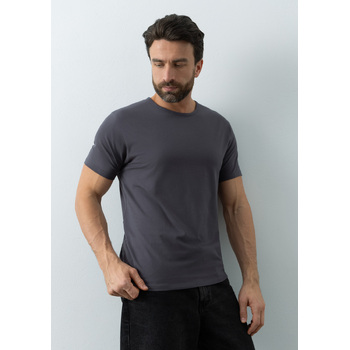 Футболка мужская STAN хлопок/эластан 180, 37, Тёмно-серый,  (100/1)  (54/XXL)