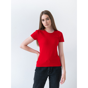 Футболка женская STAN хлопок/эластан 180, 37W, Красный,  (14)  (52/XXL)