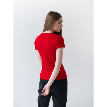 Футболка женская STAN хлопок/эластан 180, 37W, Красный,  (14)  (52/XXL)