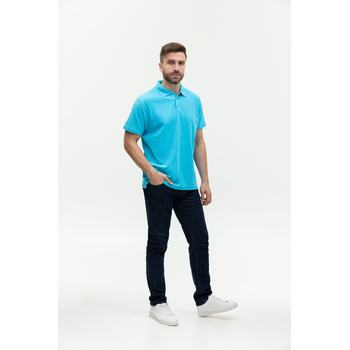 Рубашка поло унисекс  STAN хлопок/полиэстер 185, 04, Бирюзовый,  (32)  (44/XS)