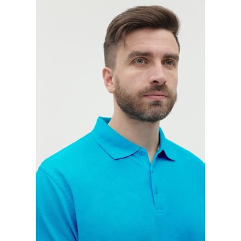 Рубашка поло унисекс  STAN хлопок/полиэстер 185, 04, Бирюзовый,  (32)  (48/M)