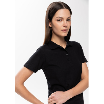 Рубашка поло женская STAN хлопок/полиэстер 185, 04WL, Чёрный,  (20)  (48/L)