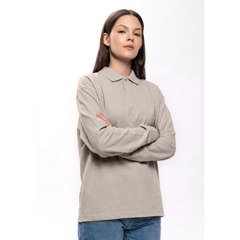 Поло с длинным рукавом STAN, хлопок 240, 402, Песочный бежевый,  (541)  (44/XS)