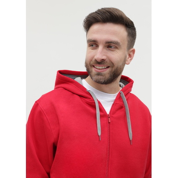 Толстовка мужская STAN с капюшоном на молнии футер с начёсом 280, 17, Красный,  (14)  (44/XS)