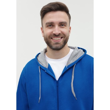 Толстовка мужская STAN с капюшоном на молнии футер с начёсом 280, 17, Синий,  (16/1)  (48/M)