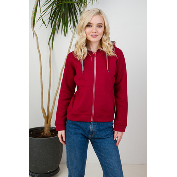 Толстовка женская STAN с капюшоном на молнии сэндвич 320, 19, Бордовый меланж,  (166)  (50/XL)