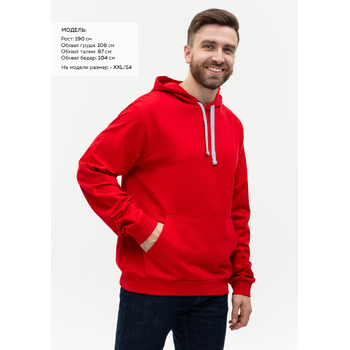 Худи унисекс STAN футер без начёса 260, 23, Красный,  (14)  (56/XXXL)