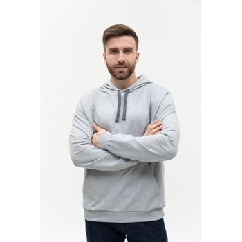 Худи унисекс STAN футер без начёса с контрастным капюшоном 260, 23, Серый меланж,  (50/60)  (54/XXL)