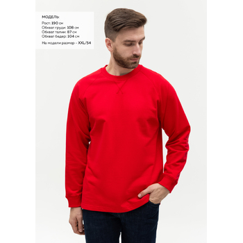 Свитшот унисекс STAN футер с начёсом 220, 60, Красный,  (14)  (54/XXL)