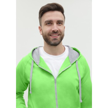 Толстовка мужская STAN с капюшоном на молнии футер без начёса 260, 61, Ярко-зелёный,  (26)  (56/XXXL)