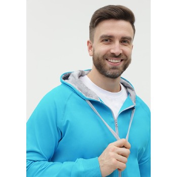 Толстовка мужская STAN с капюшоном на молнии футер без начёса 260, 61, Бирюзовый,  (32)  (48/M)