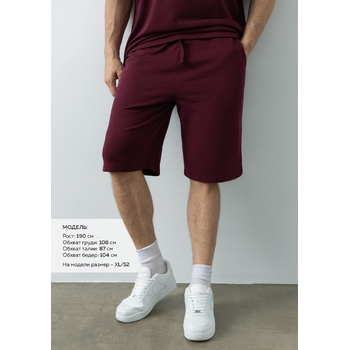 Шорты унисекс STAN футер, 260, 98, Бордовый,  (66)  (44/XS)