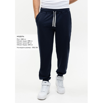 Брюки мужские STAN футер без начёса, 260, 62, Тёмно-синий,  (46)  (54/XXL)
