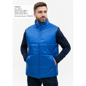 Жилет унисекс STAN утепленный таффета 210T,200, 84, Синий,  (16/1)  (60-62/5XL)