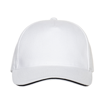 Бейсболка с кантом STAN 5 клиньев хлопок 280, 11K, Белый,  (10/1)  (56-58/ONE SIZE)
