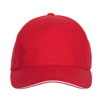 Бейсболка с кантом STAN 5 клиньев хлопок 280, 11K, Красный,  (14)  (56-58/ONE SIZE)