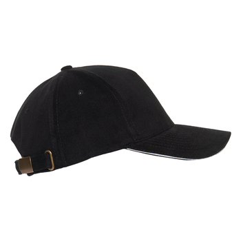 Бейсболка с кантом STAN 5 клиньев хлопок 280, 11K, Чёрный,  (20)  (56-58/ONE SIZE)