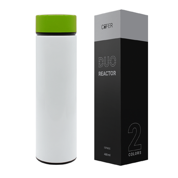 Термос Reactor duo white с датчиком температуры (белый с салатовым)