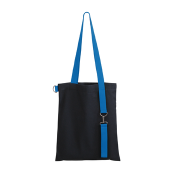 Шоппер Superbag black (чёрный с голубым)