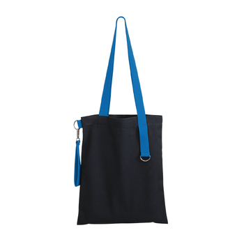 Шоппер Superbag black (чёрный с голубым)