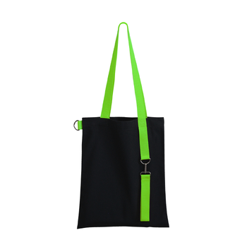 Шоппер Superbag black (чёрный с салатовым)