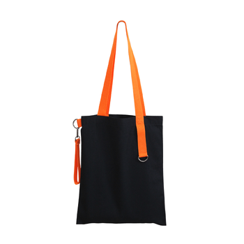 Шоппер Superbag black с ремувкой 4sb (чёрный с оранжевым)