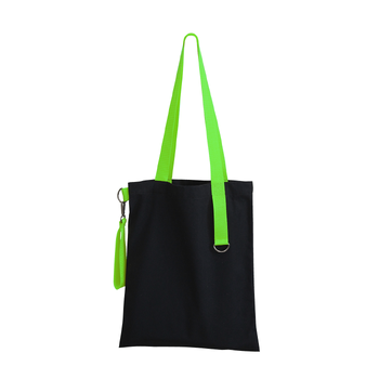 Шоппер Superbag black с ремувкой 4sb (чёрный с салатовым)