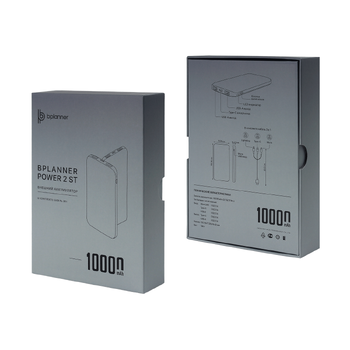 Внешний аккумулятор Bplanner Power 2 ST, софт-тач, 10000 mAh (Синий)
