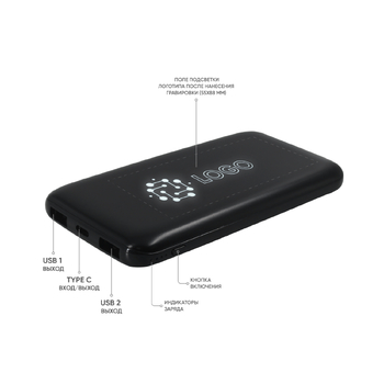 Внешний аккумулятор с подсветкой Bplanner Power 4 ST, 8000 mAh (Белый)