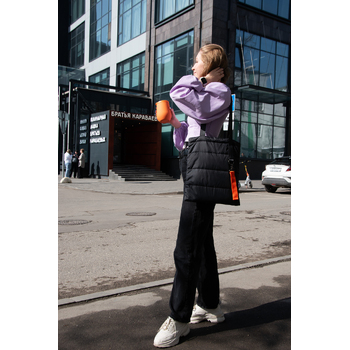 Шоппер Superbag Bubble, стёганый, без застёжки (черный)