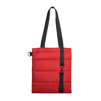 Шоппер Superbag Bubble, стёганый, без застёжки (красный с черным)