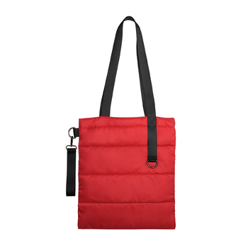 Шоппер Superbag Bubble, стёганый, без застёжки (красный с черным)