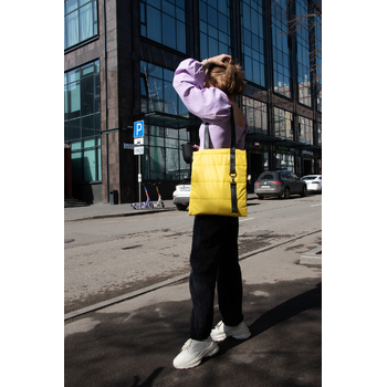 Шоппер Superbag Bubble, стёганый, без застёжки (желтый с черным)