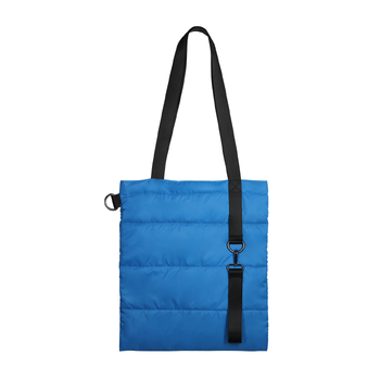 Шоппер Superbag Bubble, стёганый, без застёжки (голубой с черным)