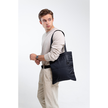 Шоппер Superbag Bubble, стёганый, с магнитной кнопкой (черный)