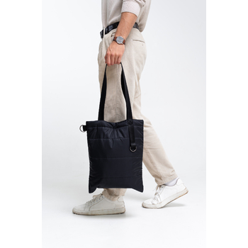 Шоппер Superbag Bubble, стёганый, с магнитной кнопкой (черный)