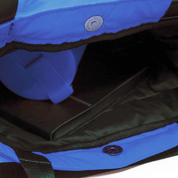 Шоппер Superbag Bubble, стёганый, с магнитной кнопкой (голубой с черным)