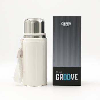 Термос Groove (слоновая кость)