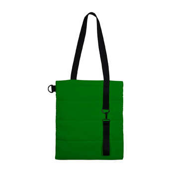Шоппер Superbag Bubble New, стёганый, со скрытой магнитной кнопкой (зеленый с черным)