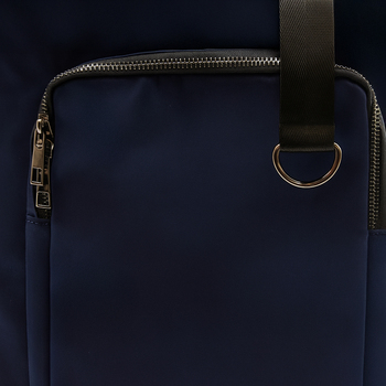 Шоппер Superbag Pocket, с внутренним креплением (карабин) и чехлом для мелочей (темно-синий с черным)