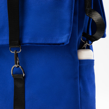 Шоппер Superbag Companion, с тремя отделениями, боковым креплением (карабин) и карманом (синий с черным)