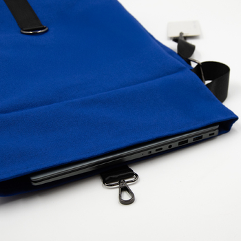 Шоппер Superbag Companion, с тремя отделениями, боковым креплением (карабин) и карманом (синий с черным)