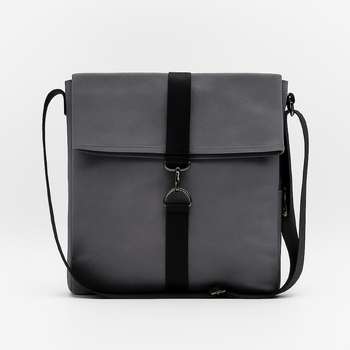 Шоппер Superbag Companion, с тремя отделениями, боковым креплением (карабин) и карманом (серый с черным)